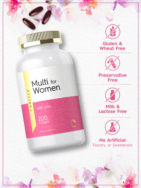 Carlyle Multivitamines Femmes, gélules sur une cuillère