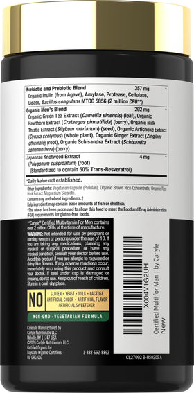 Carlyle Multivitamines pour Hommes - capsules végétariennes