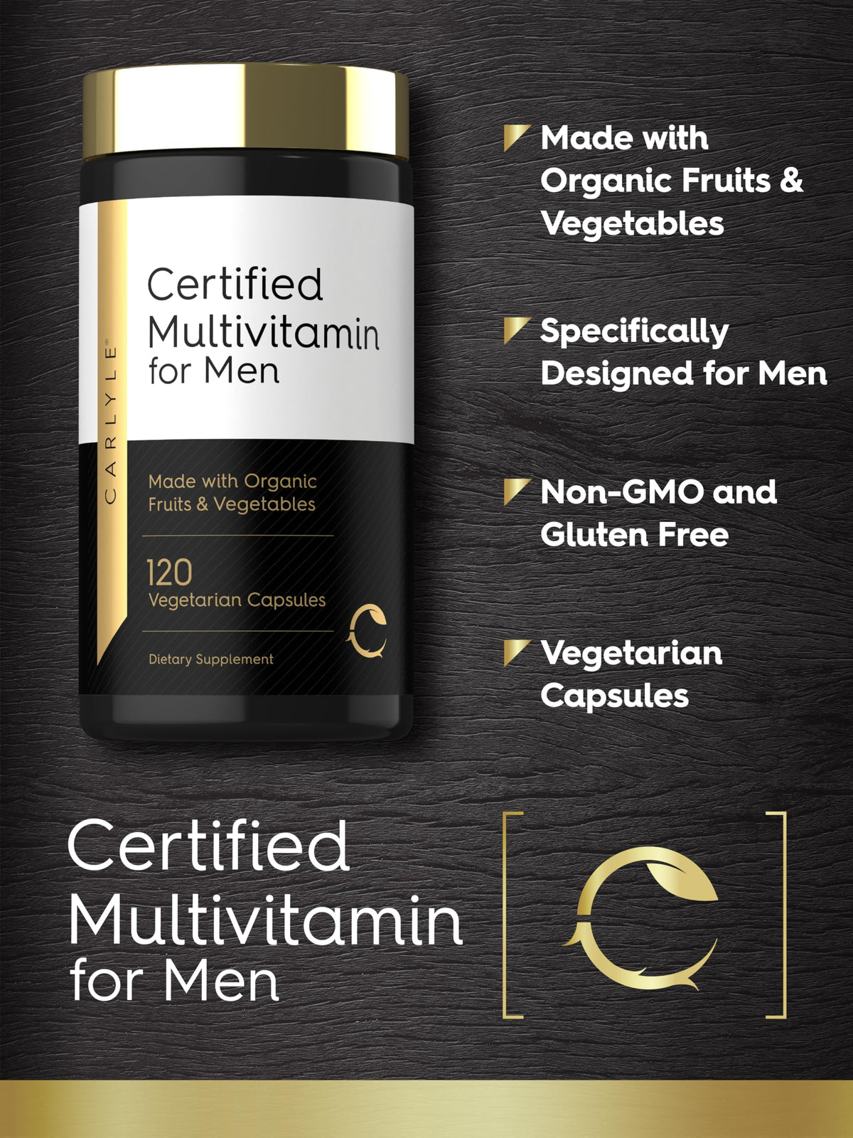 Carlyle Multivitamines pour Hommes - flacon ouvert avec capsules