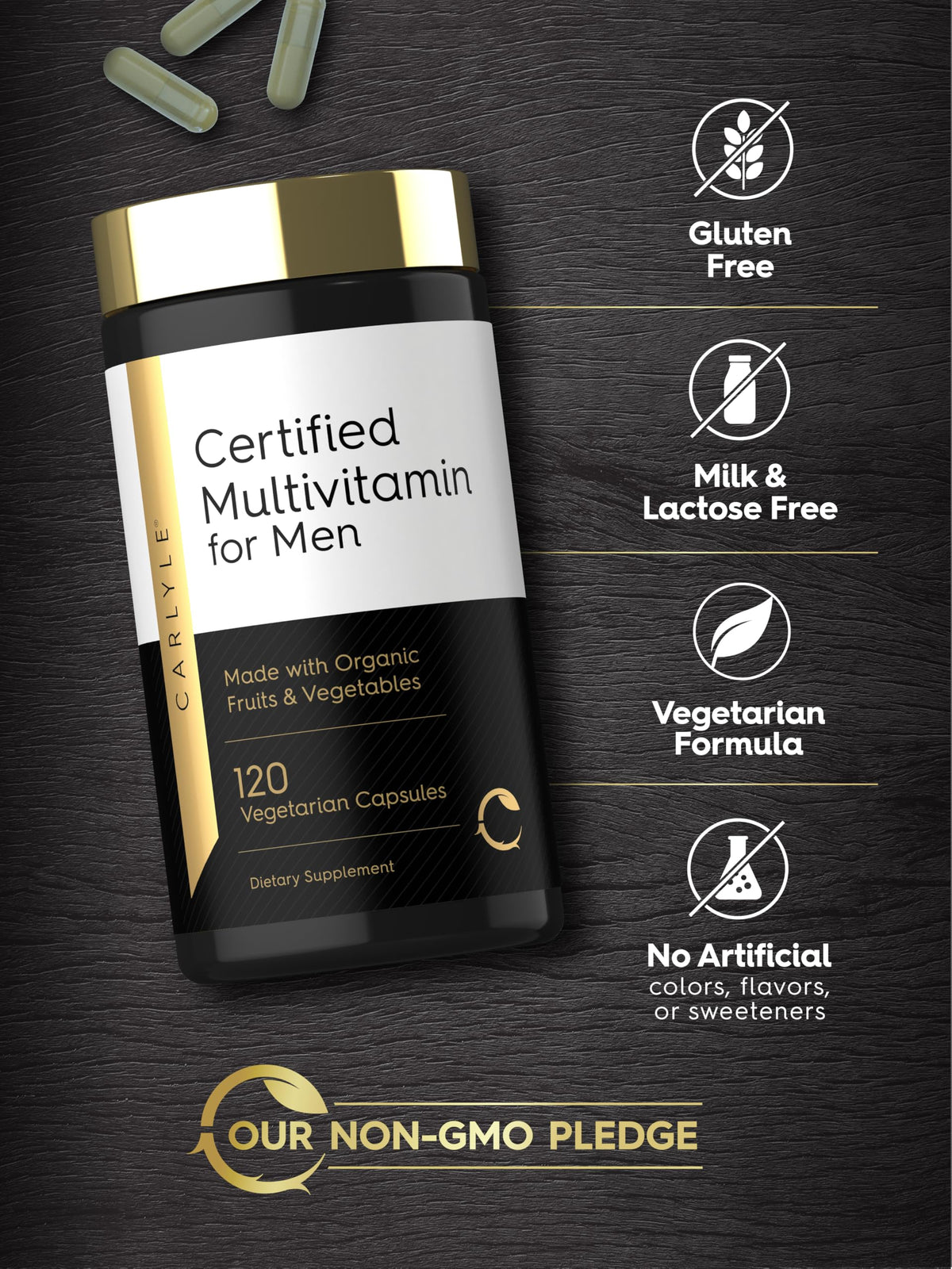 Carlyle Multivitamines pour Hommes - vue de côté du flacon
