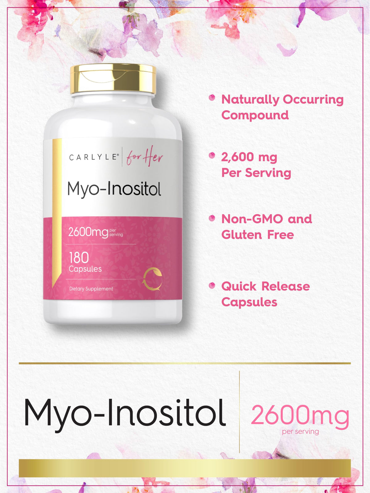 Carlyle Myo-Inositol 2600mg boîte vue de côté