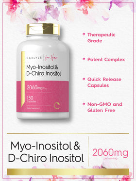 Carlyle Myo-Inositol et D-Chiro Inositol sur un fond blanc
