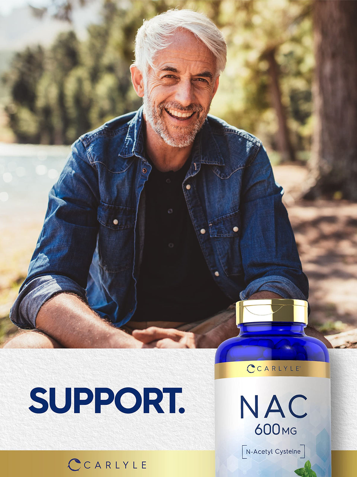 Carlyle NAC N-Acetyl Cysteine 600mg en milieu de vie active