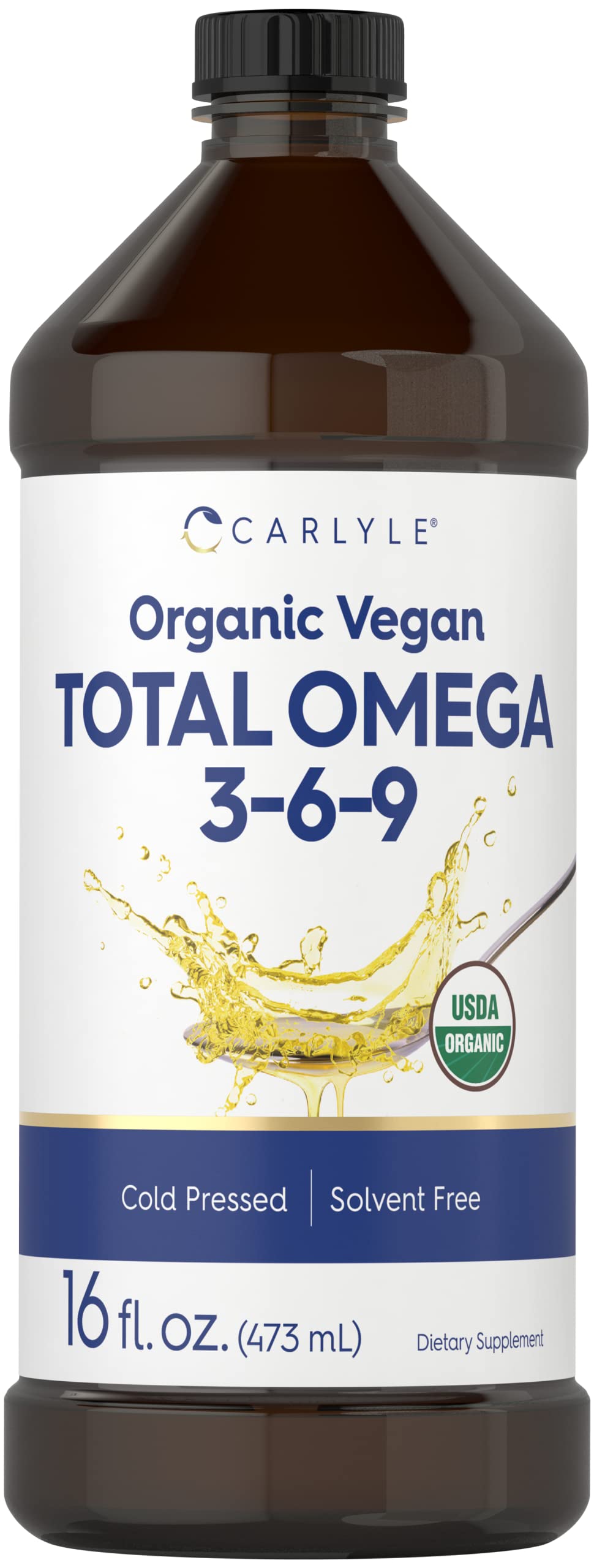 Carlyle Omega 3-6-9 huile de lin pressée à froid, vue de face