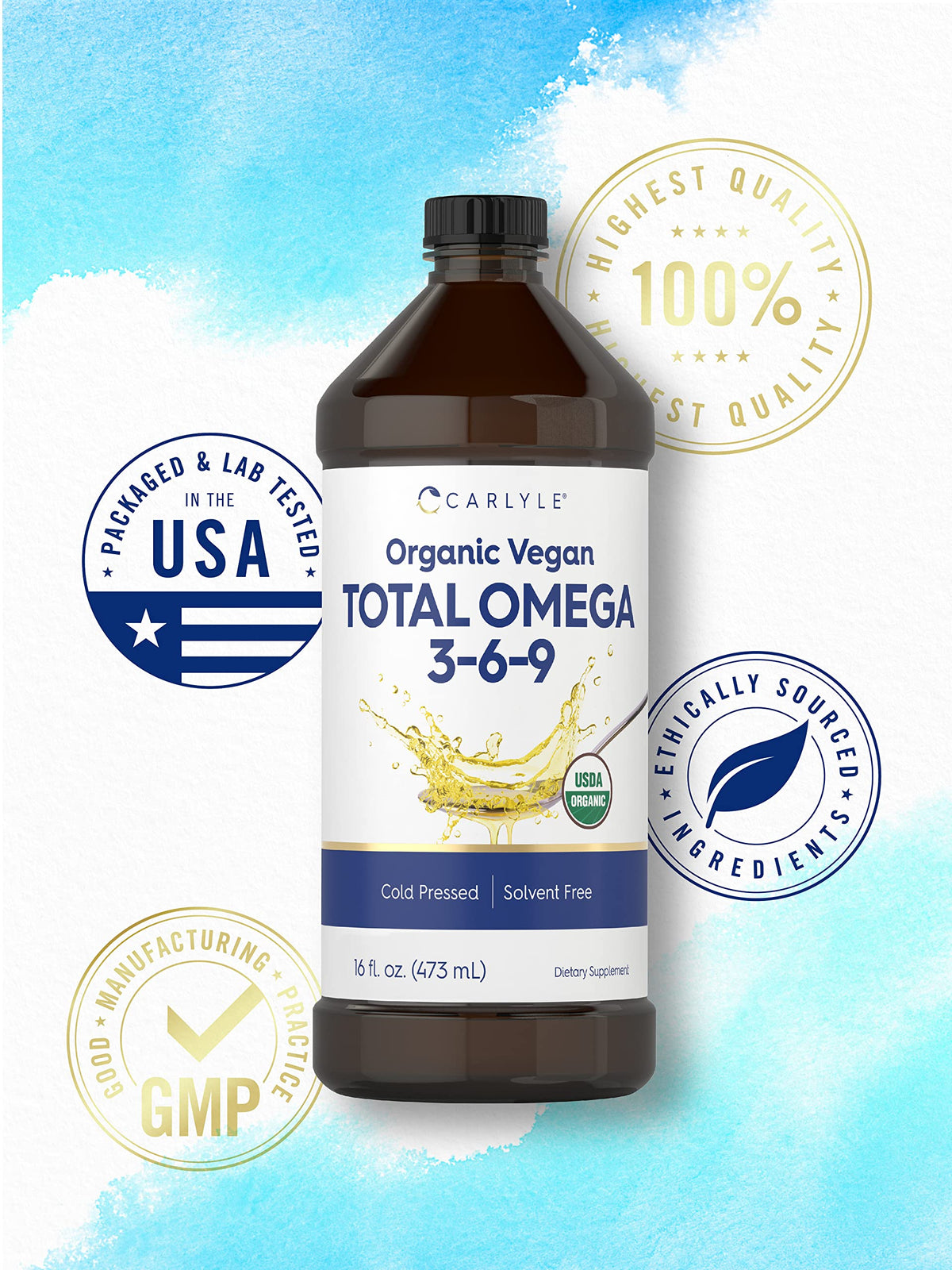 Carlyle Omega 3-6-9 huile de lin vue de côté