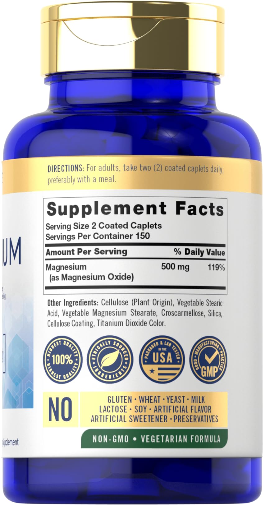 Carlyle Oxyde de Magnésium 500mg 300 comprimés vue arrière