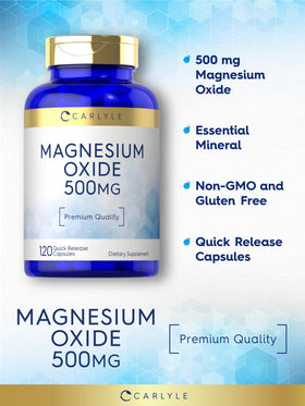 Carlyle Oxyde de Magnésium 500mg étiquette du produit