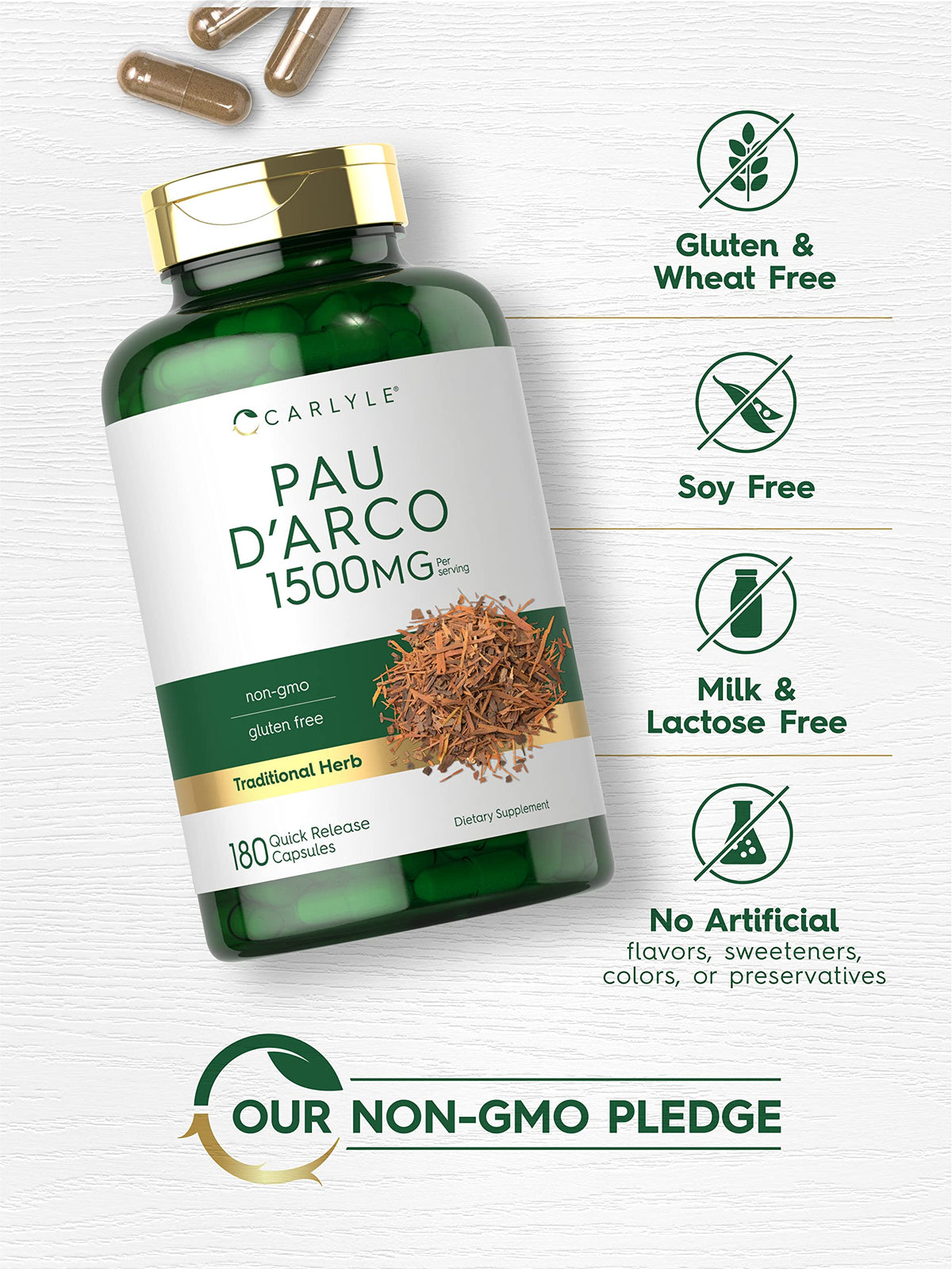 Carlyle PAU D'Arco Capsules - emballage et contenu