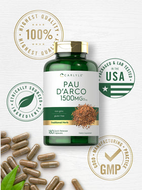 Carlyle PAU D'Arco Capsules sur une surface en bois