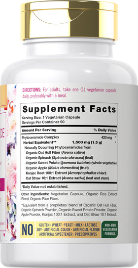 Carlyle Phytoceramides 90 gélules végétales, emballage arrière
