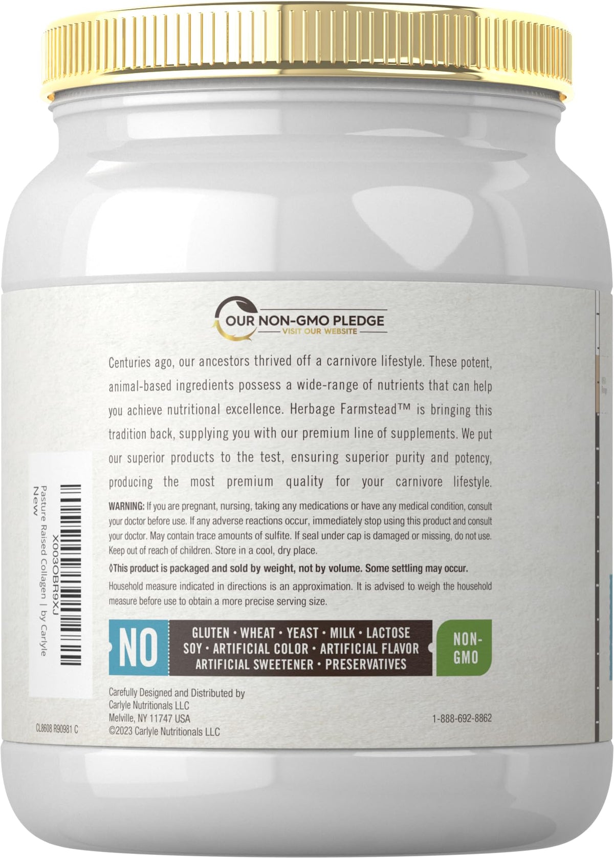 Carlyle Poudre de Collagène Peptides 20oz vue de côté