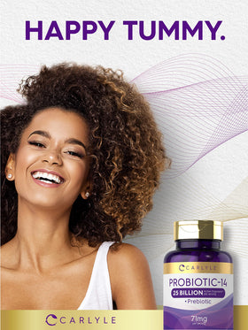 Carlyle Probiotiques 25 Milliards CFU capsules sur une table