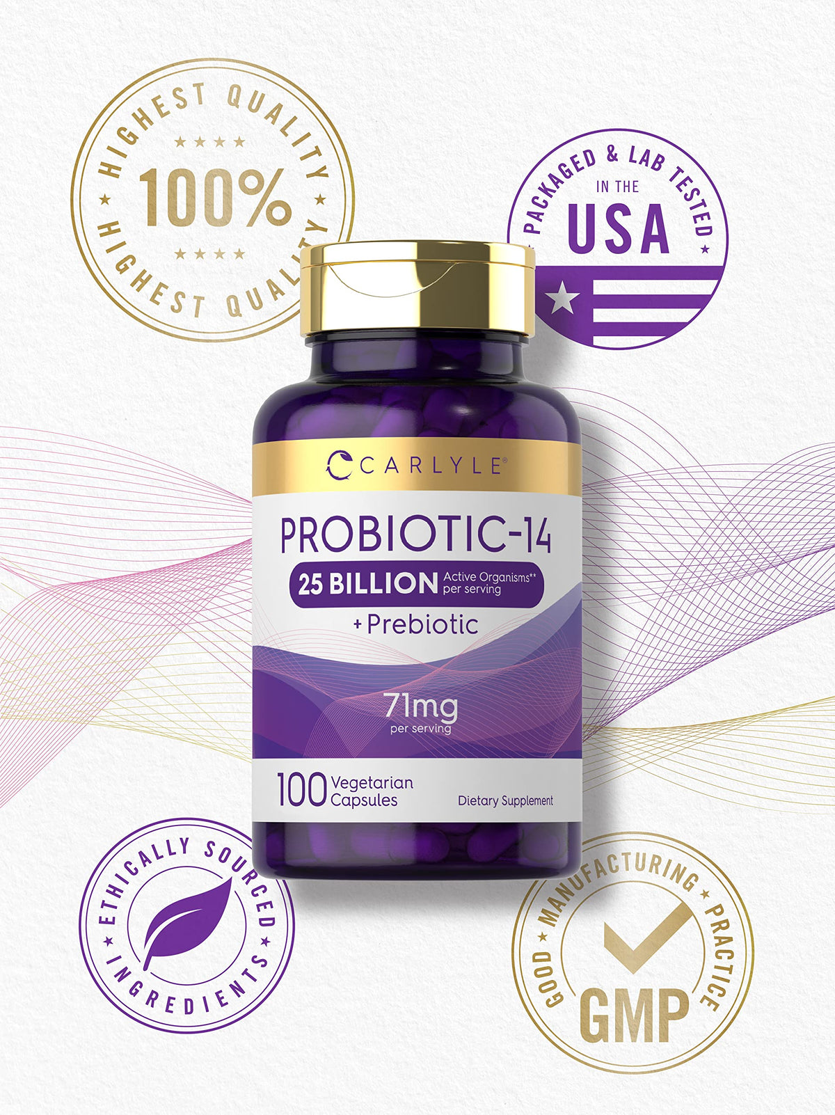 Carlyle Probiotiques 25 Milliards CFU emballage