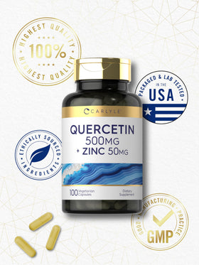 Carlyle Quercétine 500 mg Capsules sur une table en bois