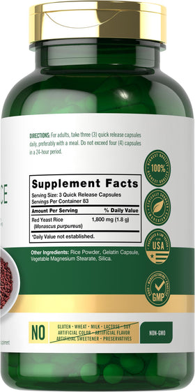 Carlyle riz rouge supplément 1800 mg gélule ouverte