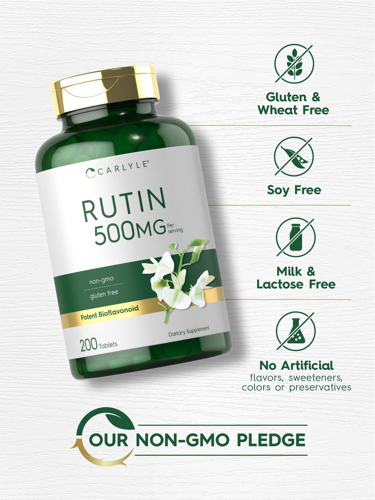Carlyle Rutin 500mg comprimés avec un verre d'eau
