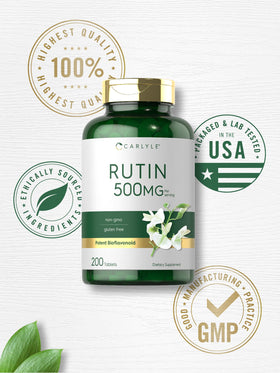 Carlyle Rutin 500mg étiquette de produit en gros plan