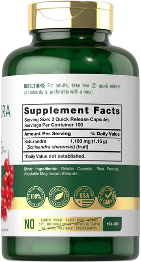 Carlyle Schisandra 1160 mg, capsules en gros plan