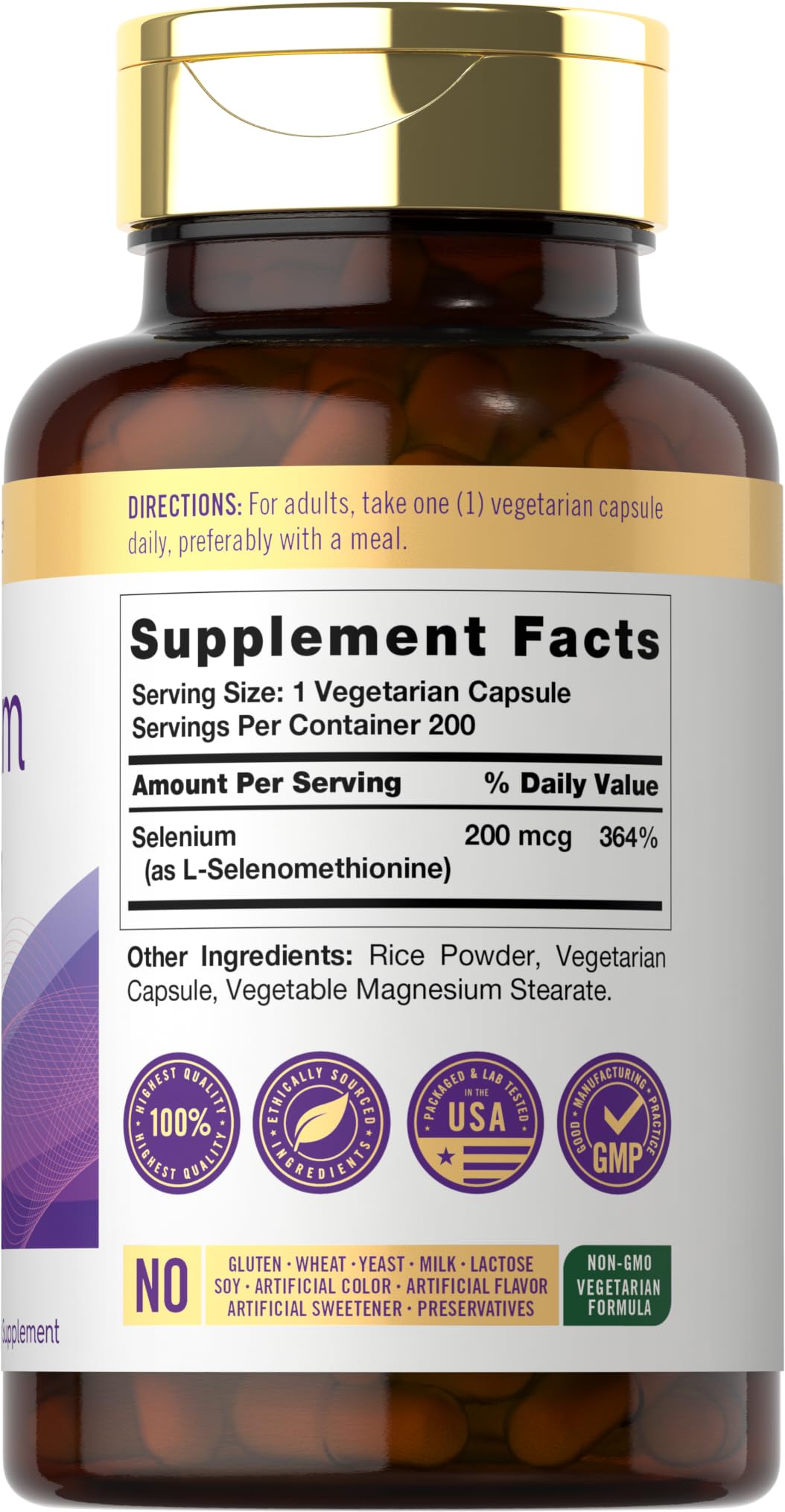 Carlyle Sélénium 200 mcg emballage avec instructions