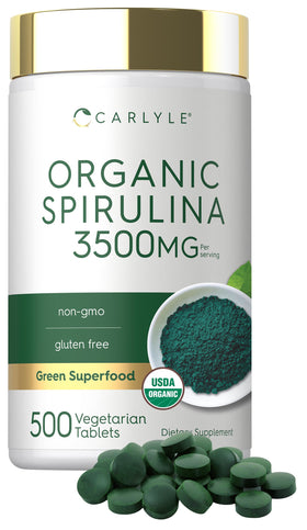 Carlyle Spiruline Bio 3500 mg comprimés vue avant