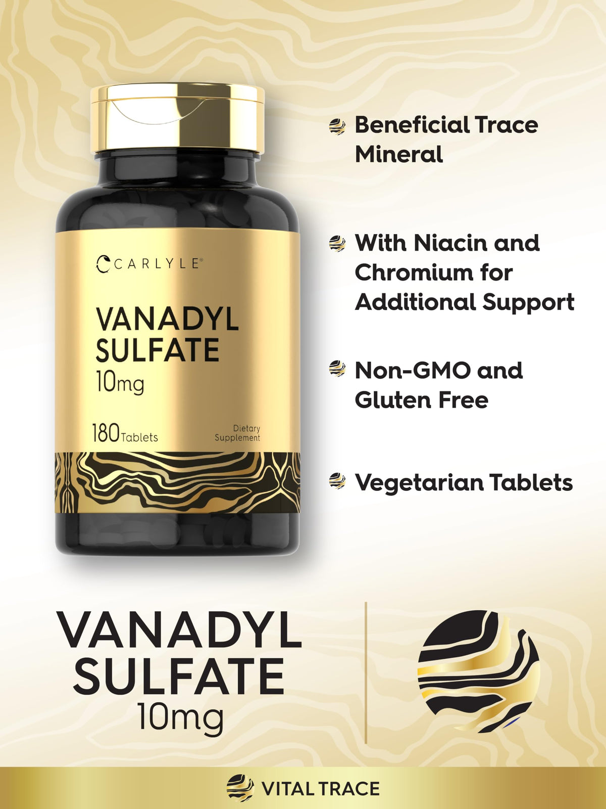 Carlyle sulfate de vanadyle 10mg 180 comprimés végétariens - angle supérieur