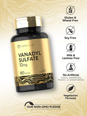 Carlyle sulfate de vanadyle 10mg 180 comprimés végétariens - contenant ouvert