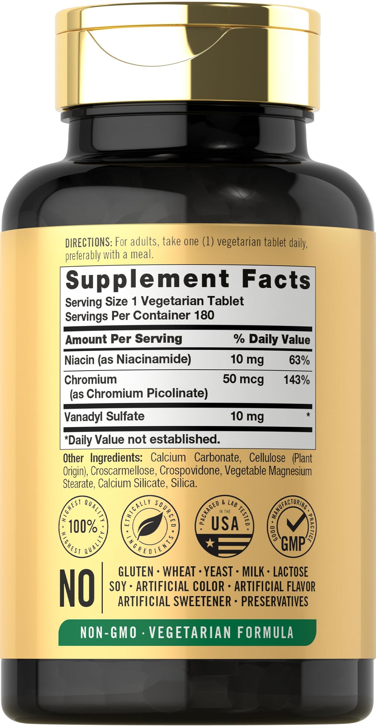 Carlyle sulfate de vanadyle 10mg 180 comprimés végétariens - vue de côté