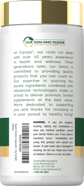 Carlyle Super Greens Capsules 250 gélules packaging