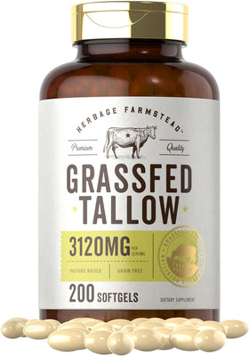 Carlyle Tallow de Bœuf Élevé à l'Herbe 3120mg capsules molles vue de face