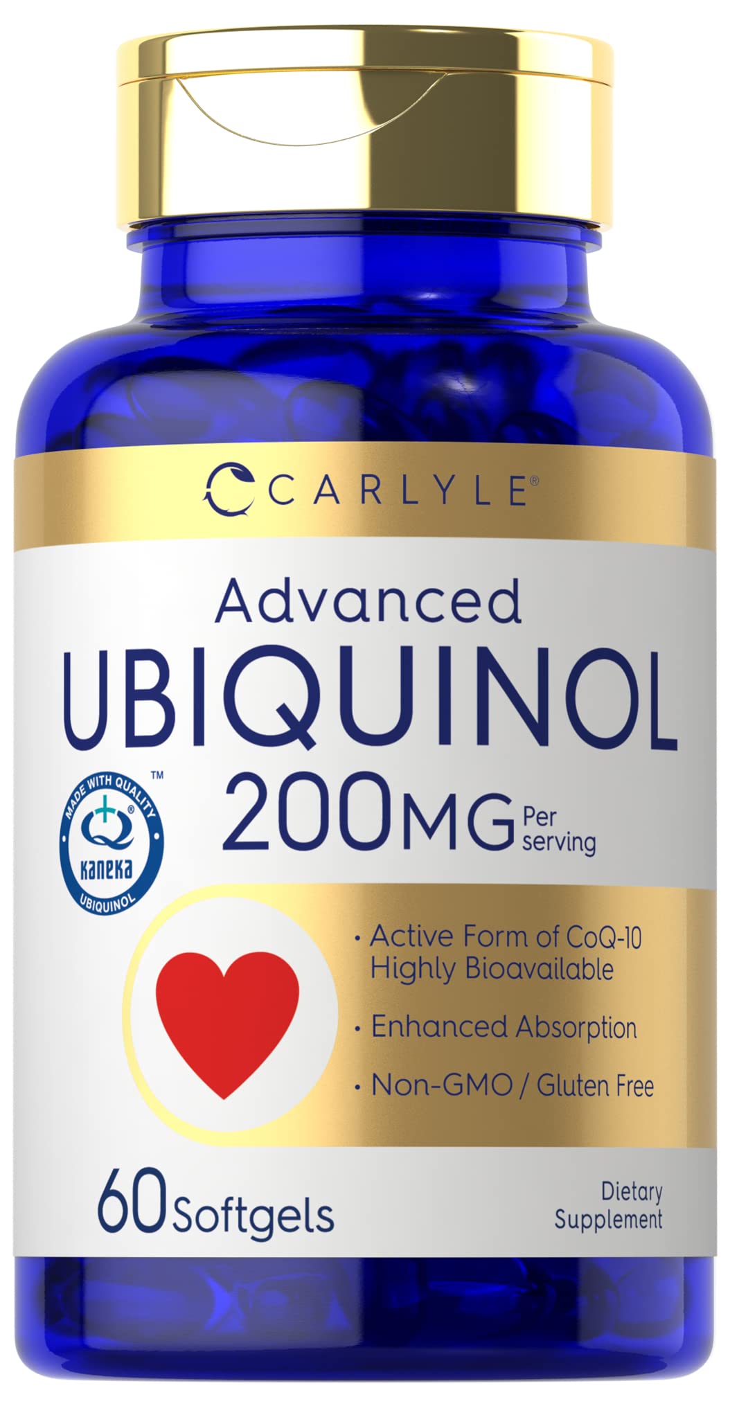 Carlyle Ubiquinol 200mg 60 gélules molles vue avant
