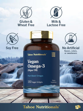 Carlyle Vegan Omega 3 gélules avec des plantes en arrière-plan