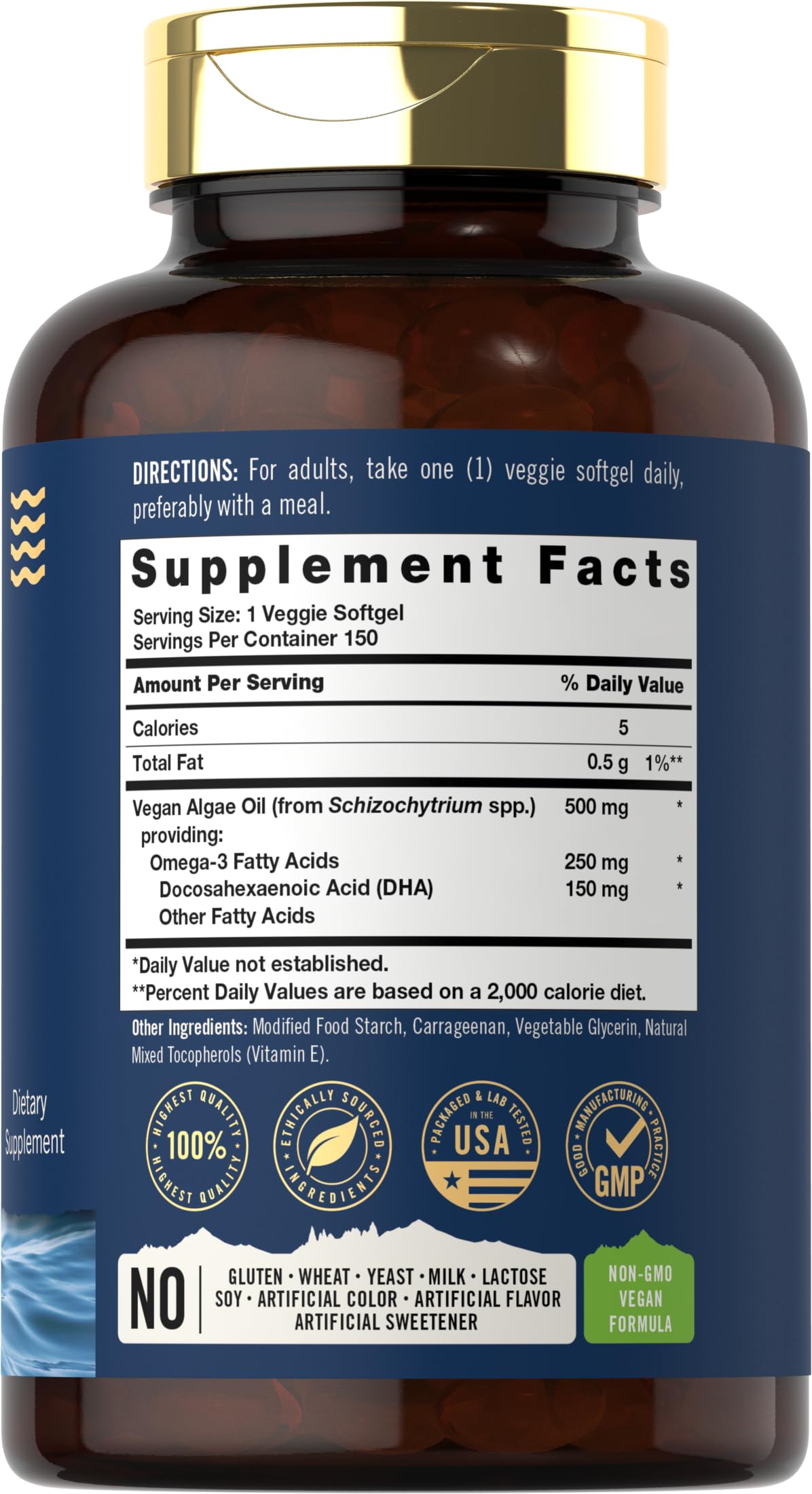 Carlyle Vegan Omega 3 gélules avec emballage ouvert