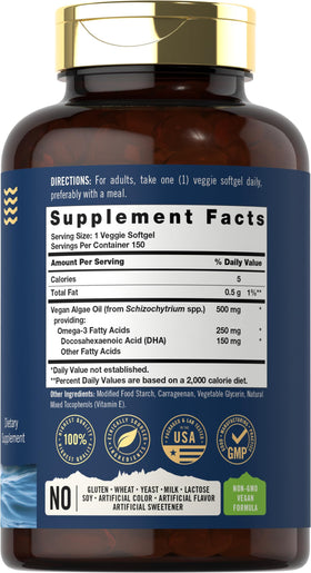 Carlyle Vegan Omega 3 gélules avec emballage ouvert