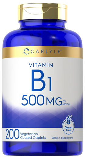 Carlyle Vitamine B1 500mg caplets végétariens, boîte vue de face