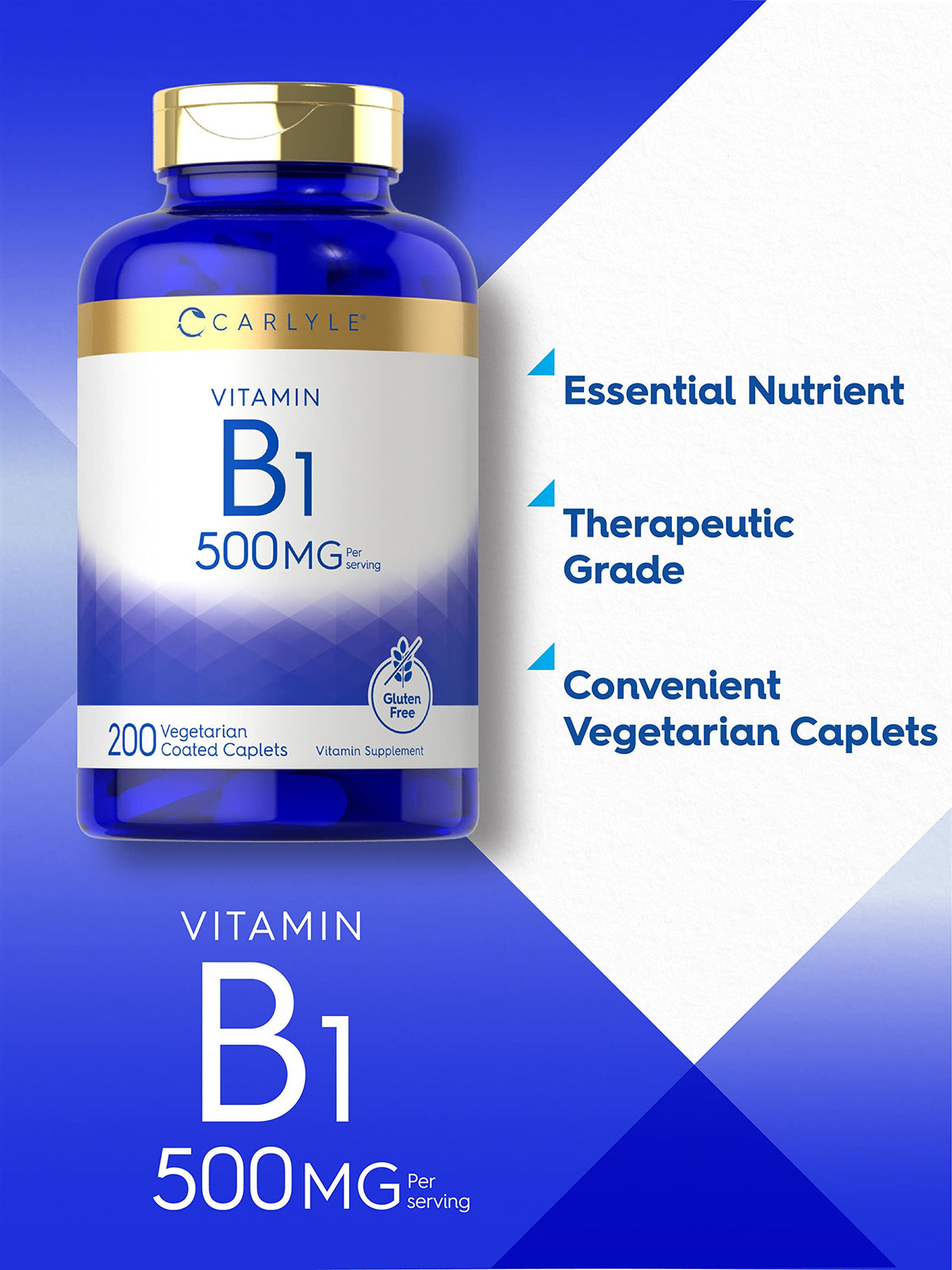 Carlyle Vitamine B1 500mg, caplets végétariens dans un environnement naturel