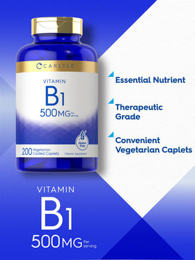 Carlyle Vitamine B1 500mg, caplets végétariens dans un environnement naturel