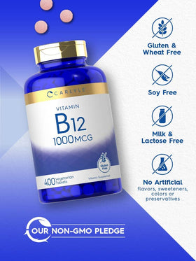 Carlyle Vitamine B12 1000 mcg, comprimés sur une table