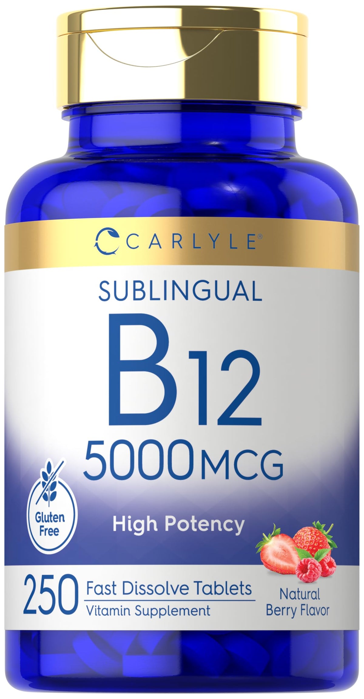 Carlyle Vitamine B12 5000 mcg comprimés sublinguales, emballage avant