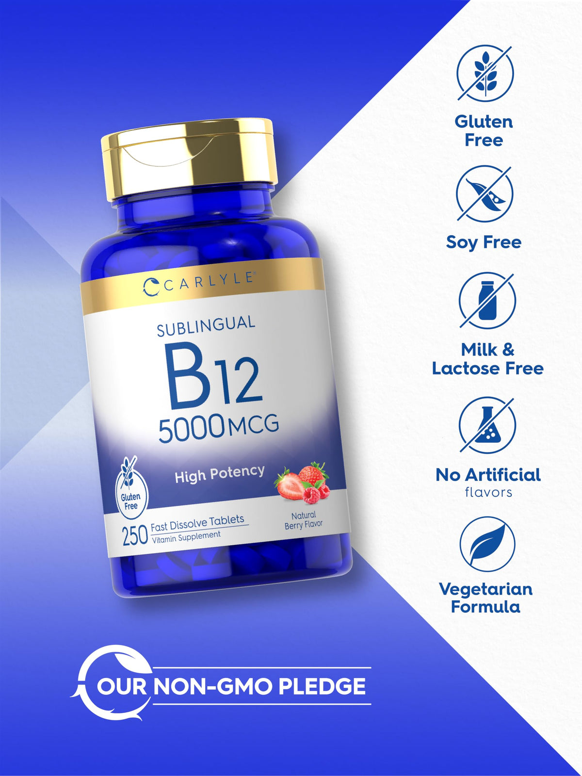 Carlyle Vitamine B12, comprimés au goût de baies