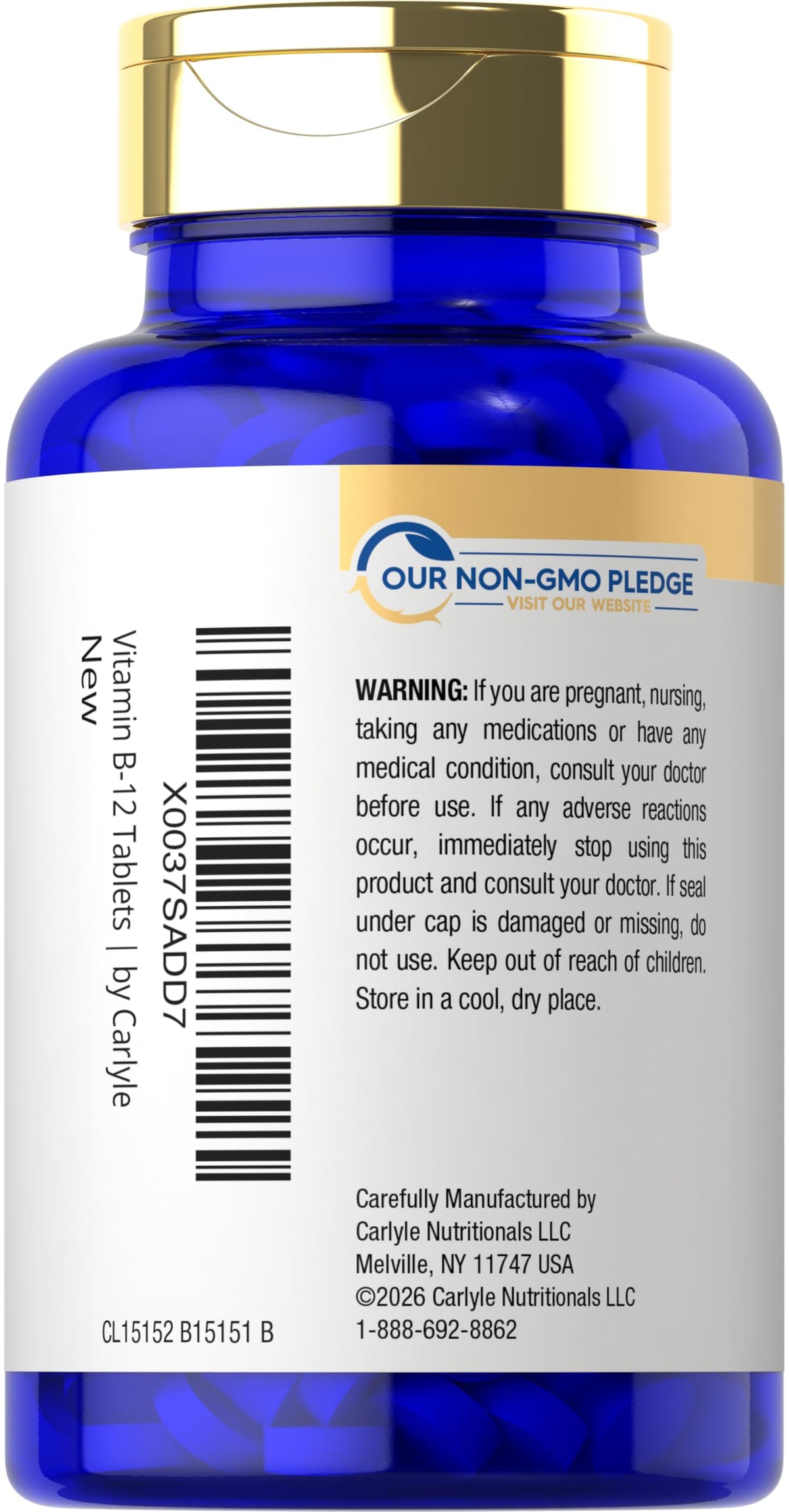 Carlyle Vitamine B12 comprimés dissolvants, détail de la tablette