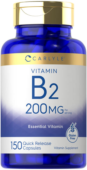 Carlyle Vitamine B2 200mg gélules en bouteille vue de face
