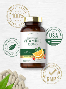 Carlyle Vitamine C 1000mg 300 comprimés végétariens, prise quotidienne
