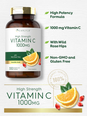 Carlyle Vitamine C 1000mg 300 comprimés végétariens, vue arrière