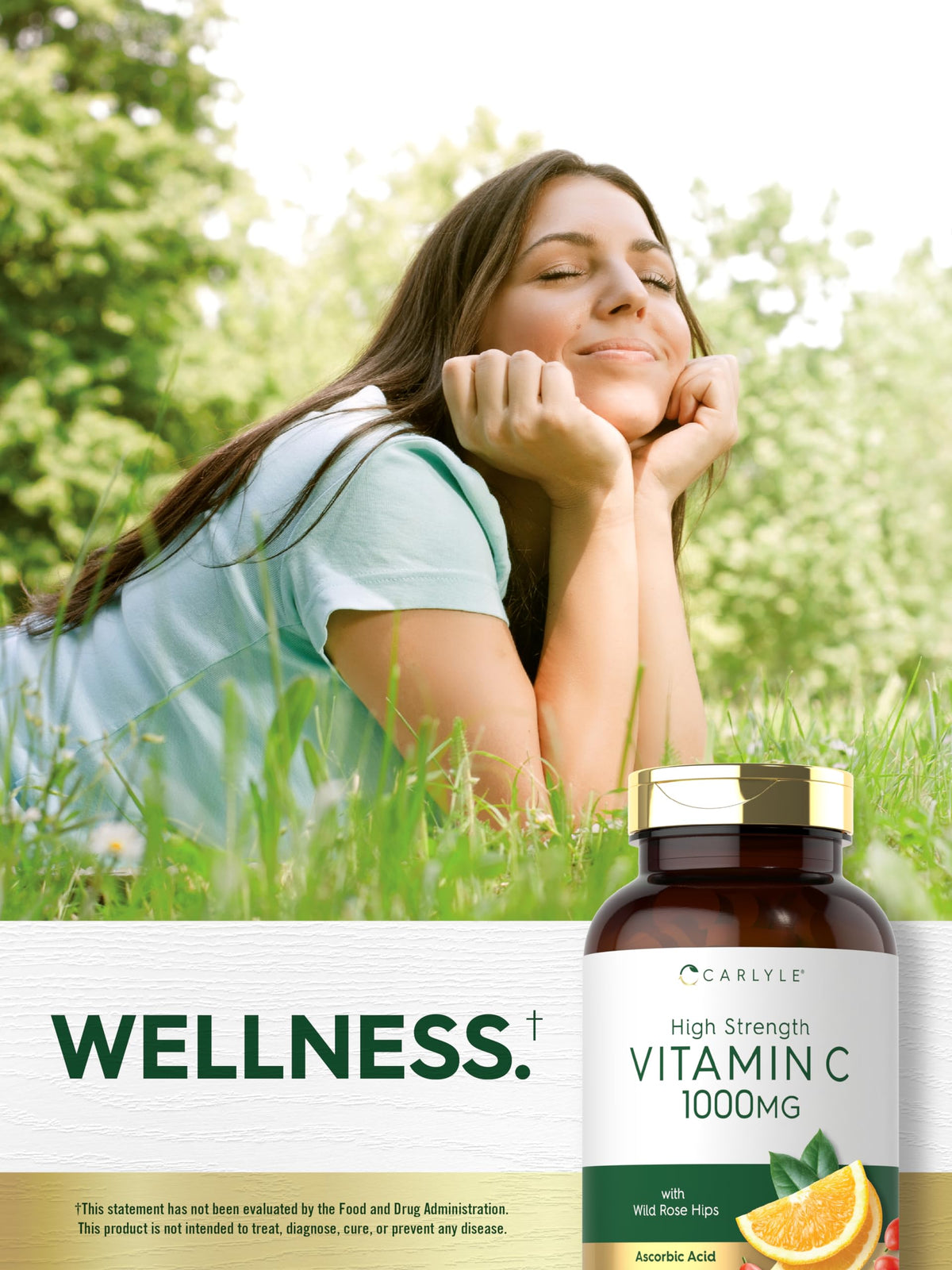 Carlyle Vitamine C 1000mg, comprimés végétariens sur une table
