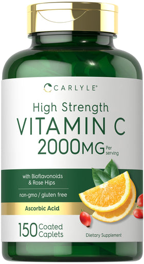 Carlyle Vitamine C 2000mg avec Églantier - 150 comprimés, vue de face