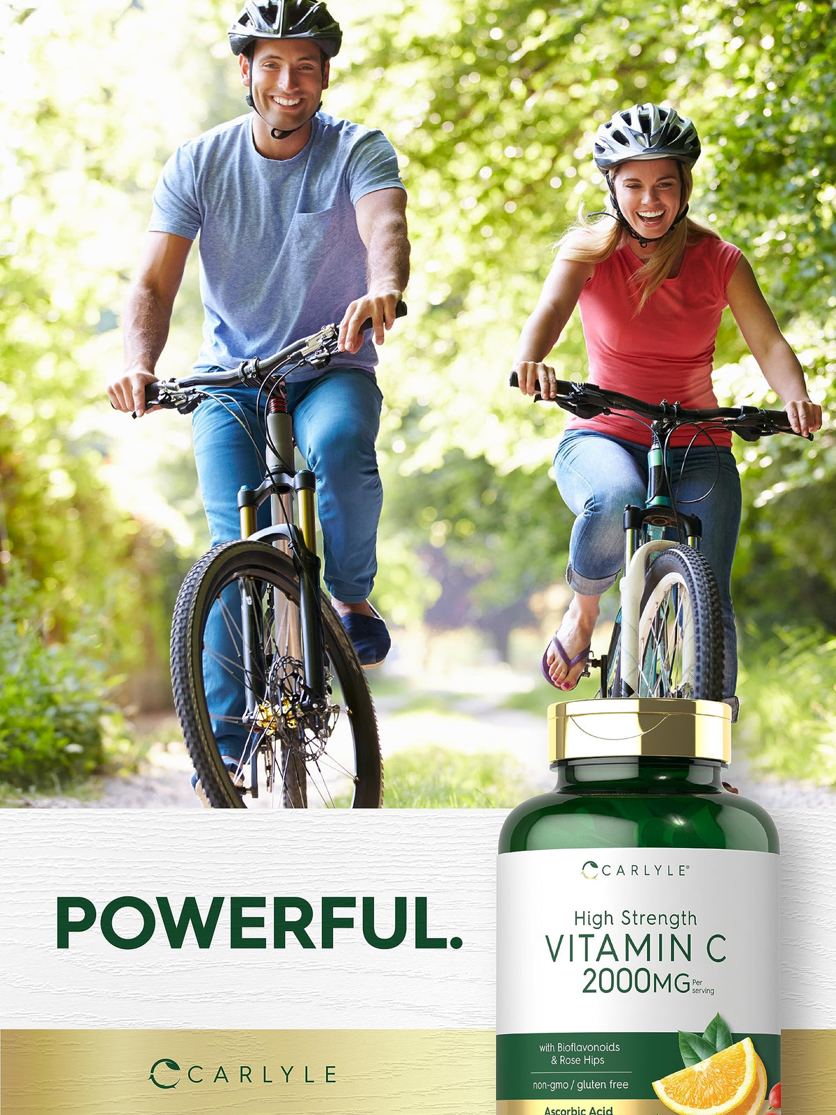 Carlyle Vitamine C 2000mg avec Églantier, vue arrière de l'emballage