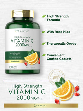 Carlyle Vitamine C 2000mg avec Églantier, vue latérale de l'emballage