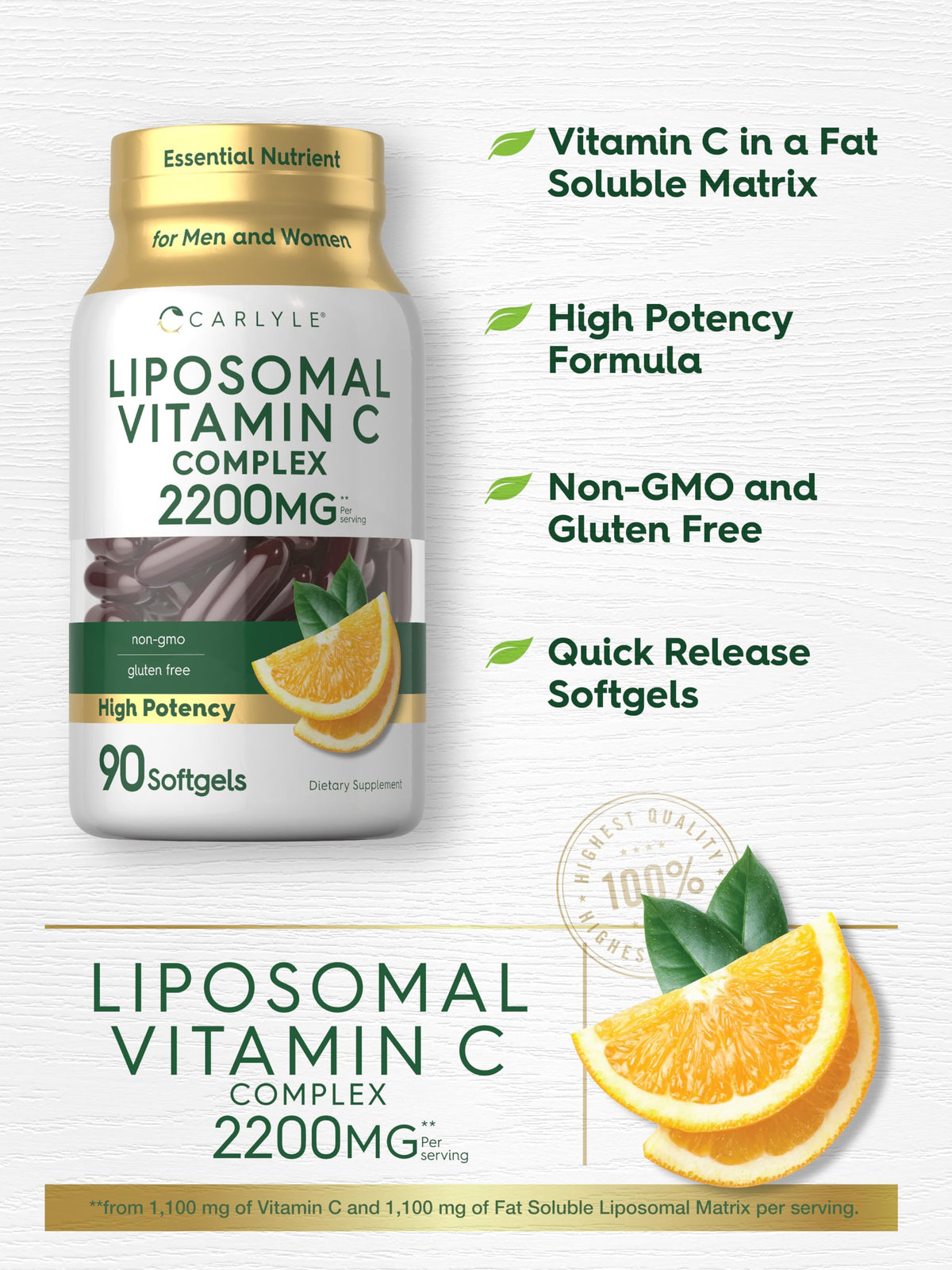 Carlyle Vitamine C Liposomale 2200mg détails du produit