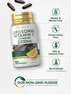 Carlyle Vitamine C Liposomale 2200mg étiquette avec ingrédients