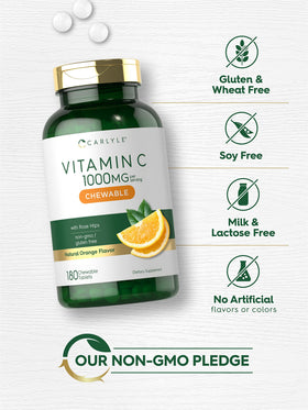 Carlyle Vitamine C Mâchable 1000mg affichage des valeurs nutritionnelles